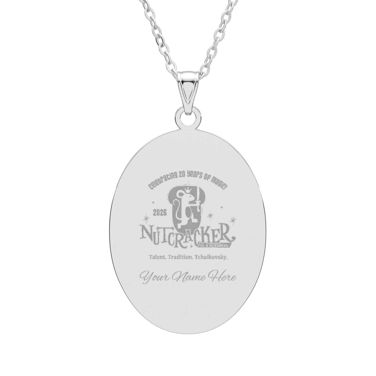 20th Anniversary Nutcracker Customized Oval Pendant Necklace