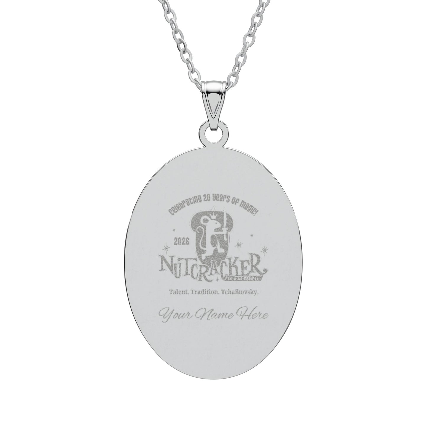 20th Anniversary Nutcracker Customized Oval Pendant Necklace