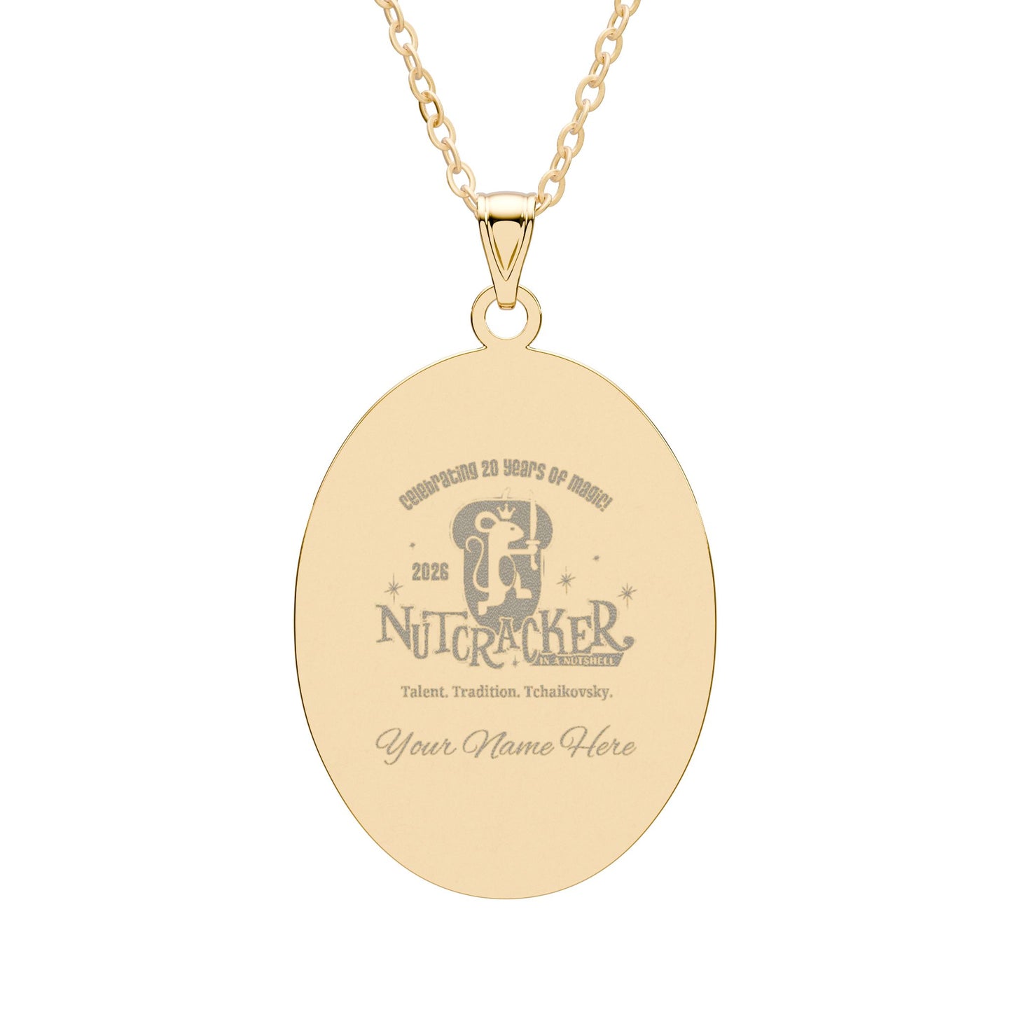 20th Anniversary Nutcracker Customized Oval Pendant Necklace