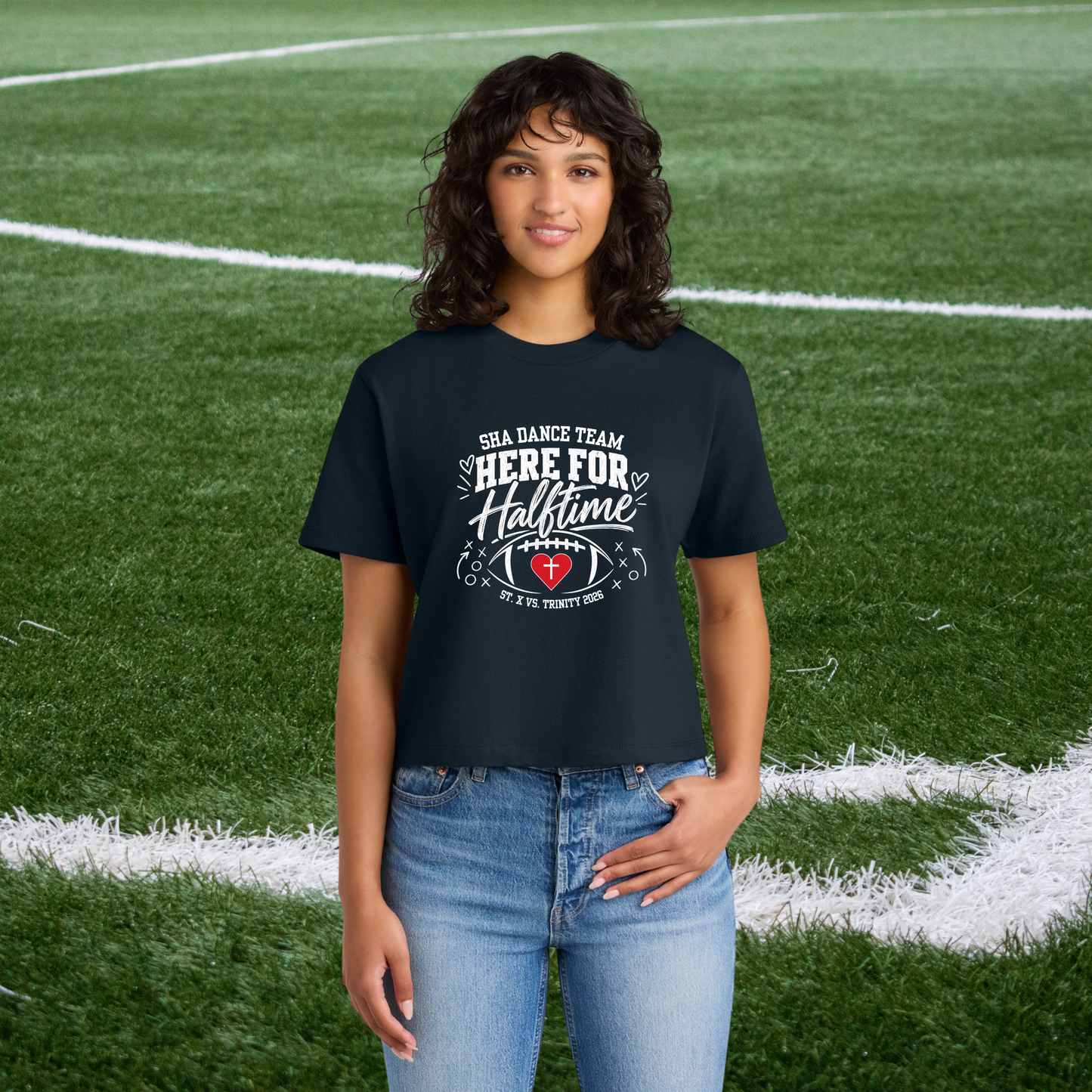 Here for Halftime – Women’s Boxy Tee - Customized