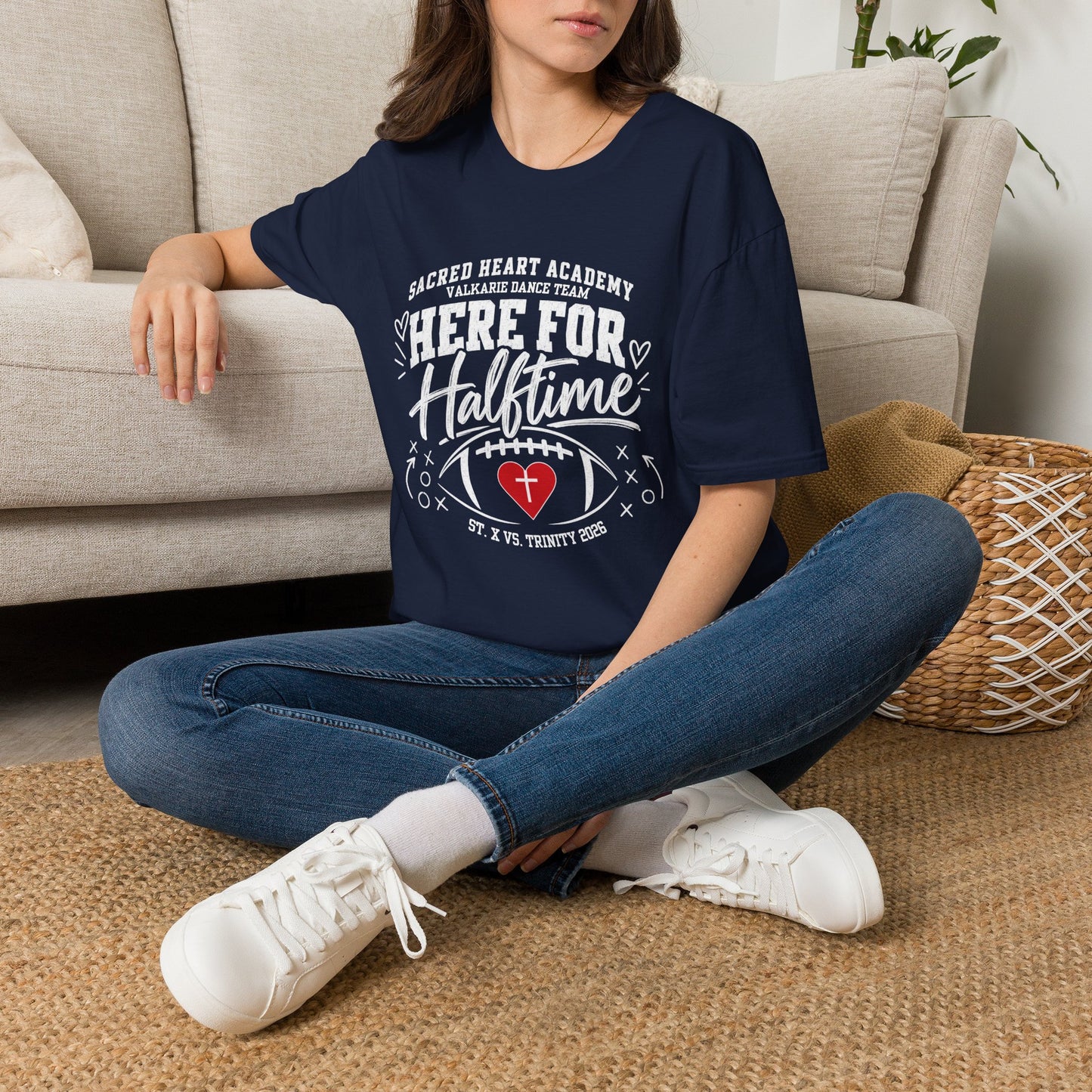 Here For Halftime T-Shirt — Sacred Heart Academy Valkarie Dance Team Spirit Tee - No Customization