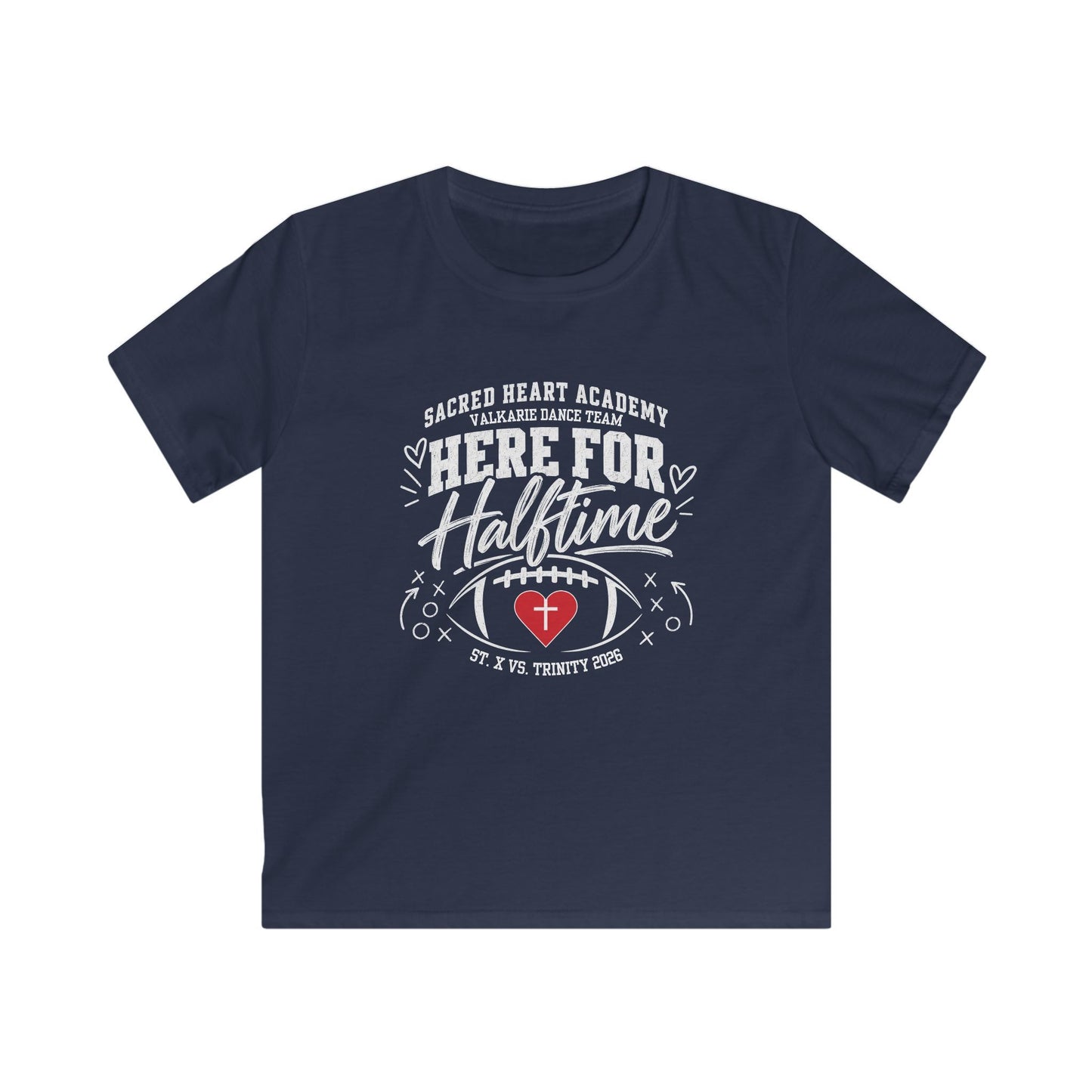 Kids T‑Shirt — "Here for Halftime" Football Youth Tee (Sacred Heart Academy)